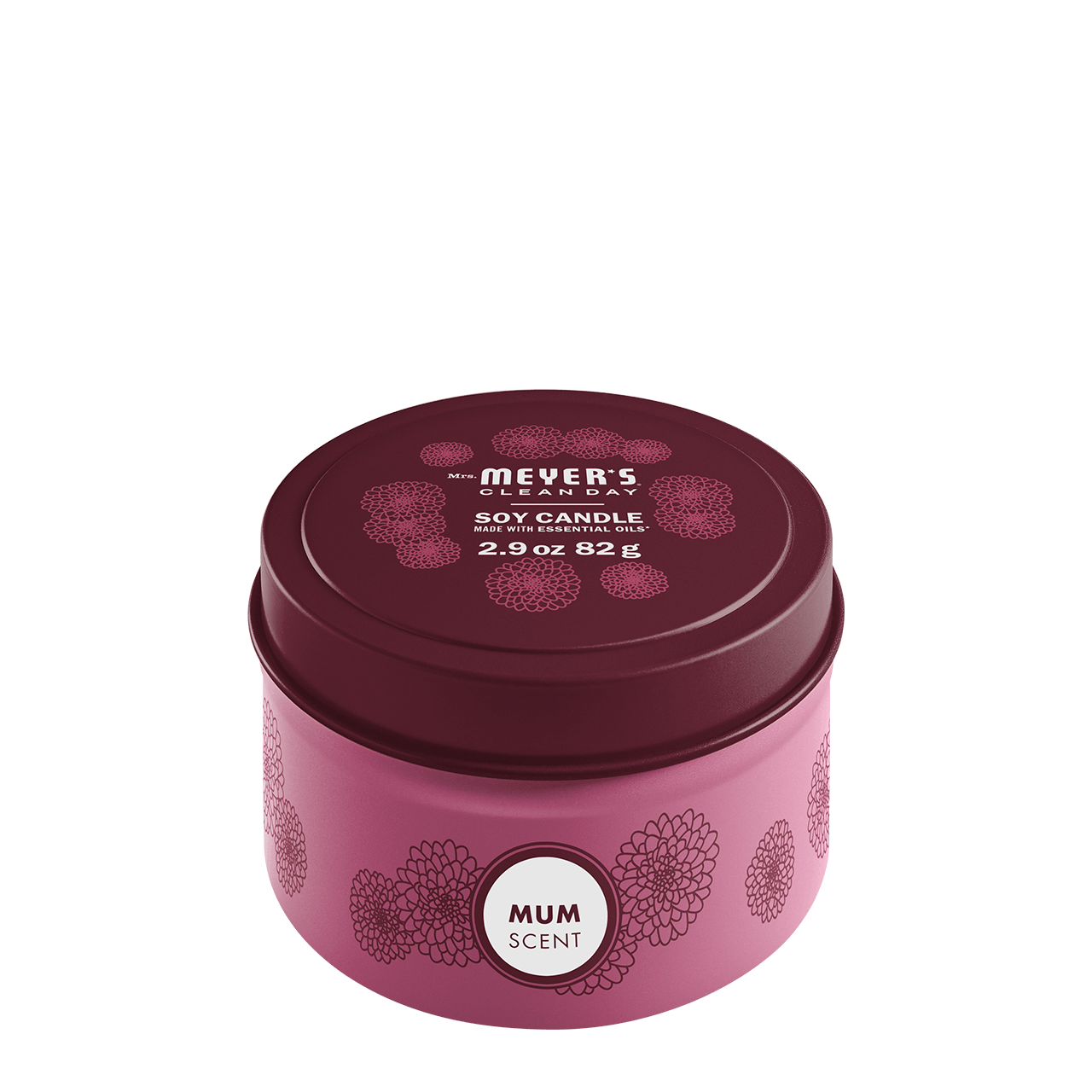 Mrs. Meyers Mum Tin Candle - for Convenient Home Fragrance