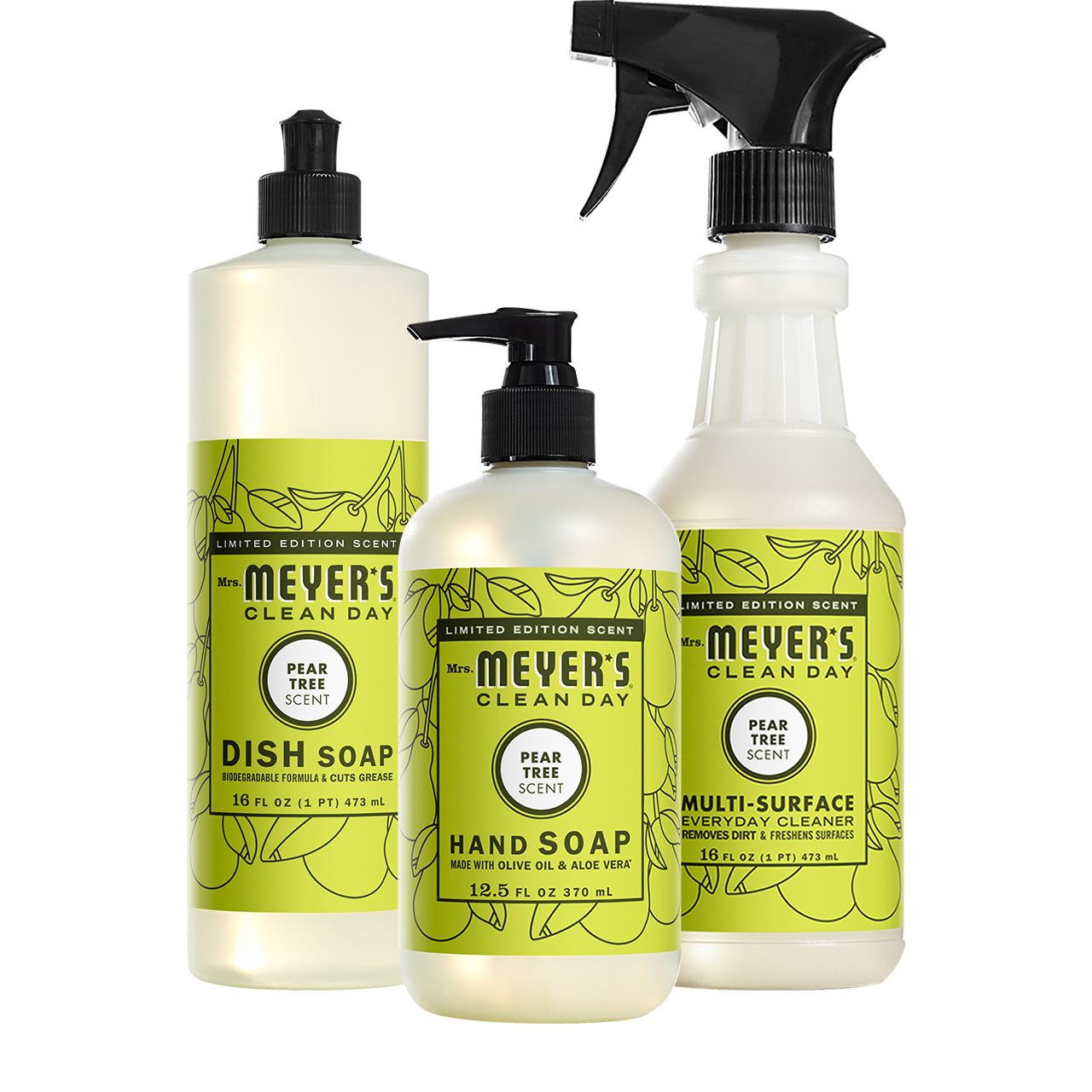 Mrs. Meyers Pear Tree Kitchen Basics Set - for Convenient Hand Care