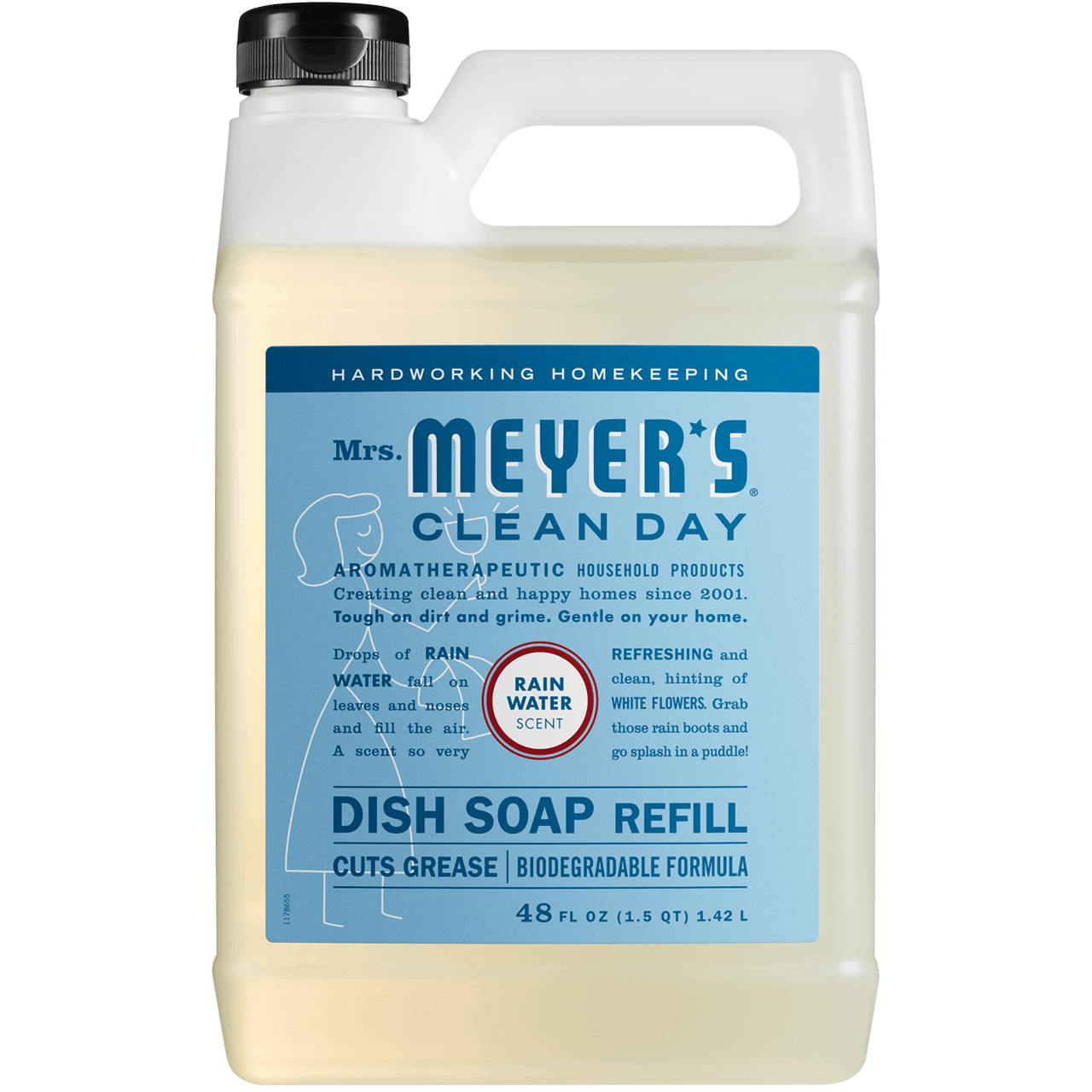 Mrs. Meyers Rain Water Dish Soap Refill - for Convenient Dishwashing
