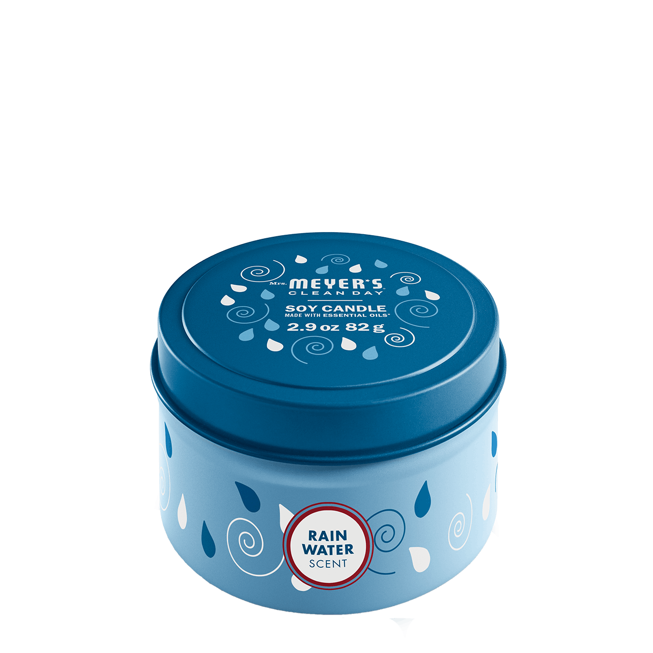 Mrs. Meyers Rain Water Tin Candle - for Convenient Home Fragrance