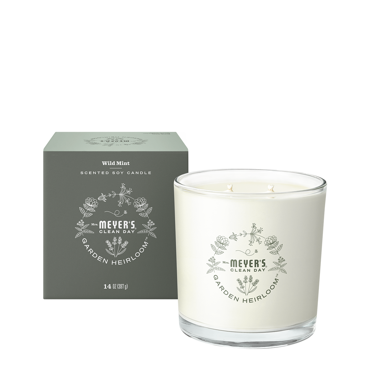 Mrs. Meyers Wild Mint Garden Heirloom Candle - for Convenient Home Fragrance