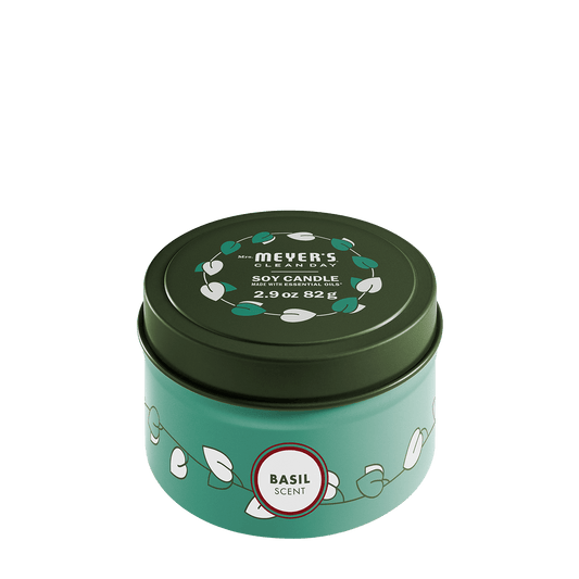 Basil Tin Candle Mrs. Meyers - for Convenient Home Fragrance