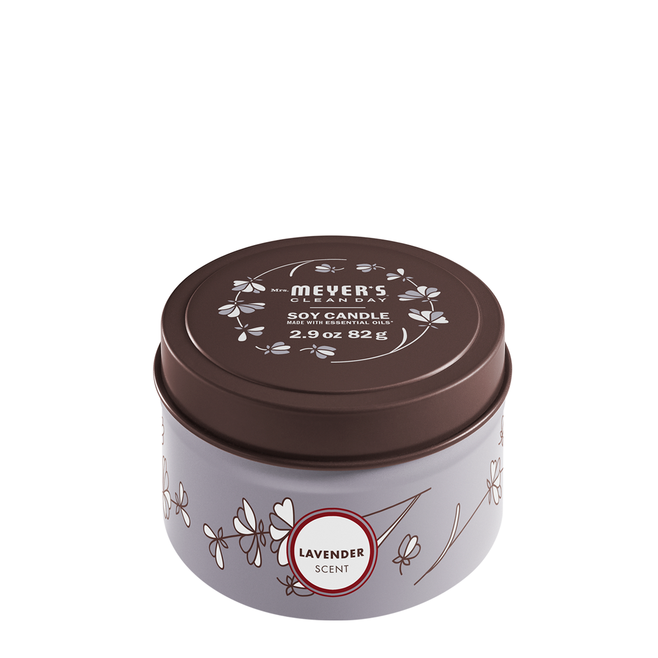 Mrs. Meyers Lavender Tin Candle - for Convenient Home Fragrance