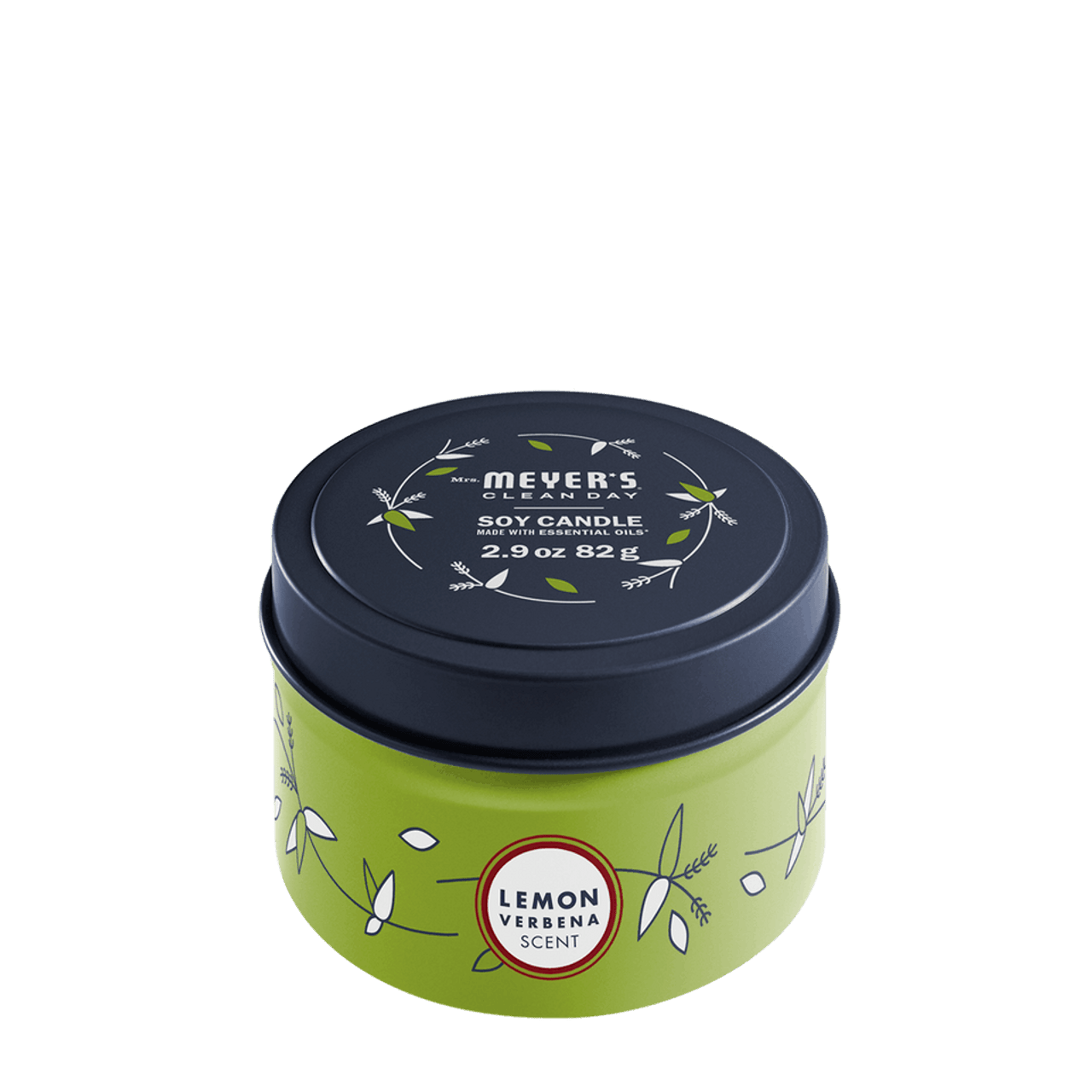 Mrs. Meyers Lemon Verbena Tin Candle - for Convenient Home Fragrance