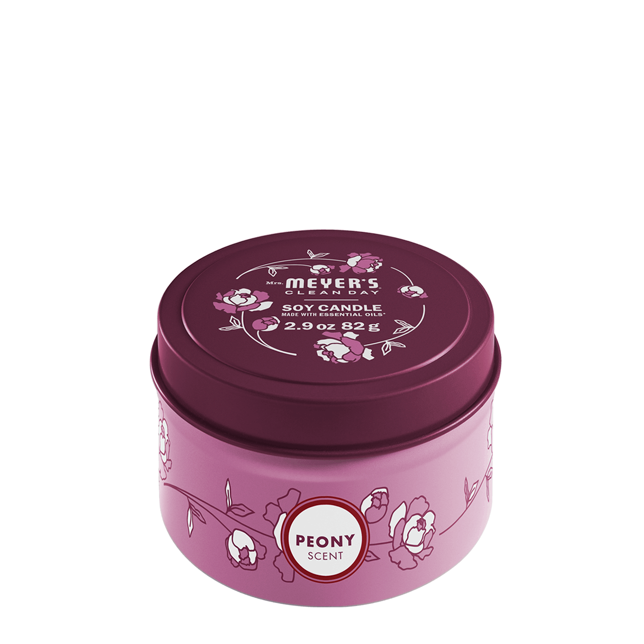 Peony Tin Candle Mrs. Meyers - for Convenient Home Fragrance