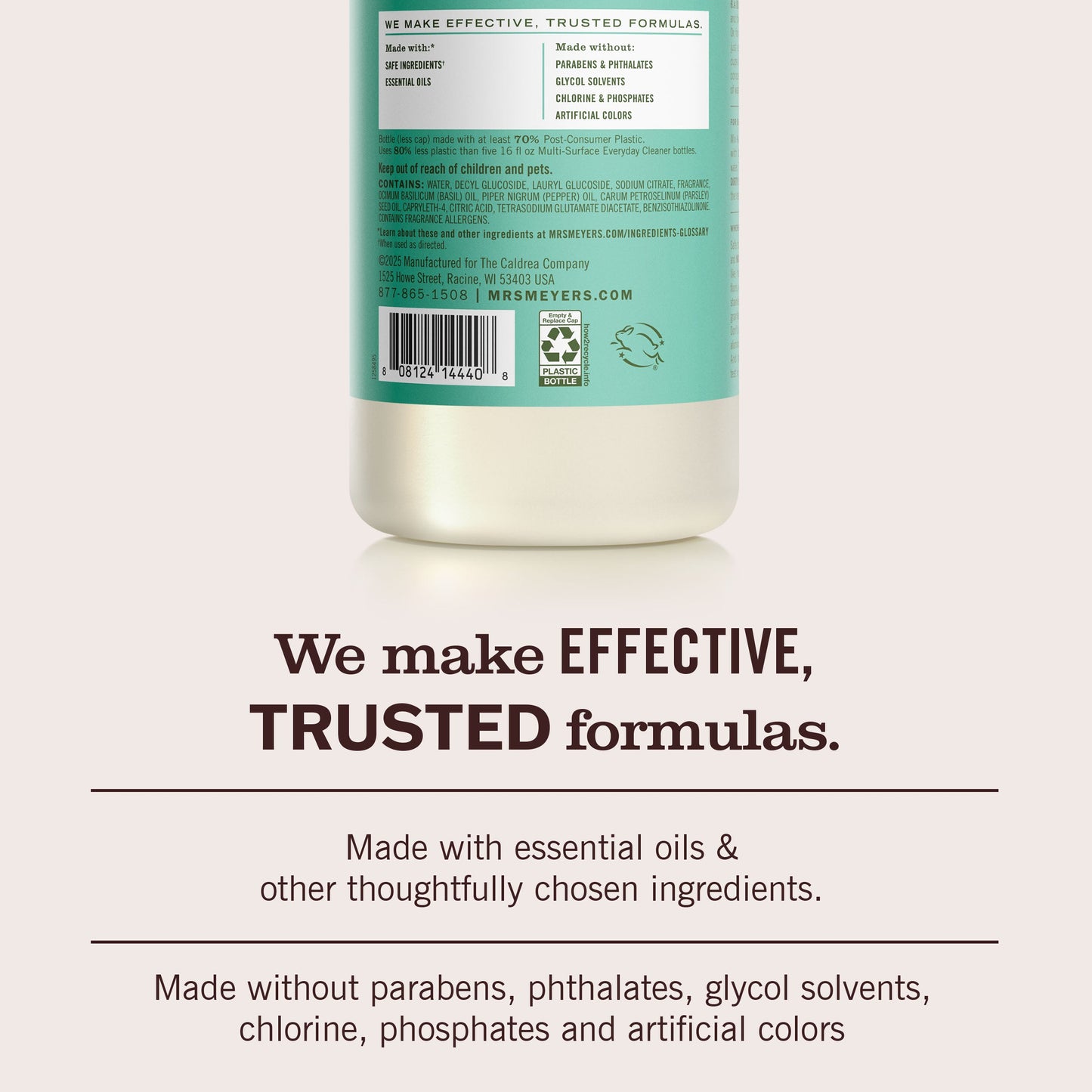 Mrs. Meyers Basil Multi - Surface Concentrate - for Convenient Easy Refilling
