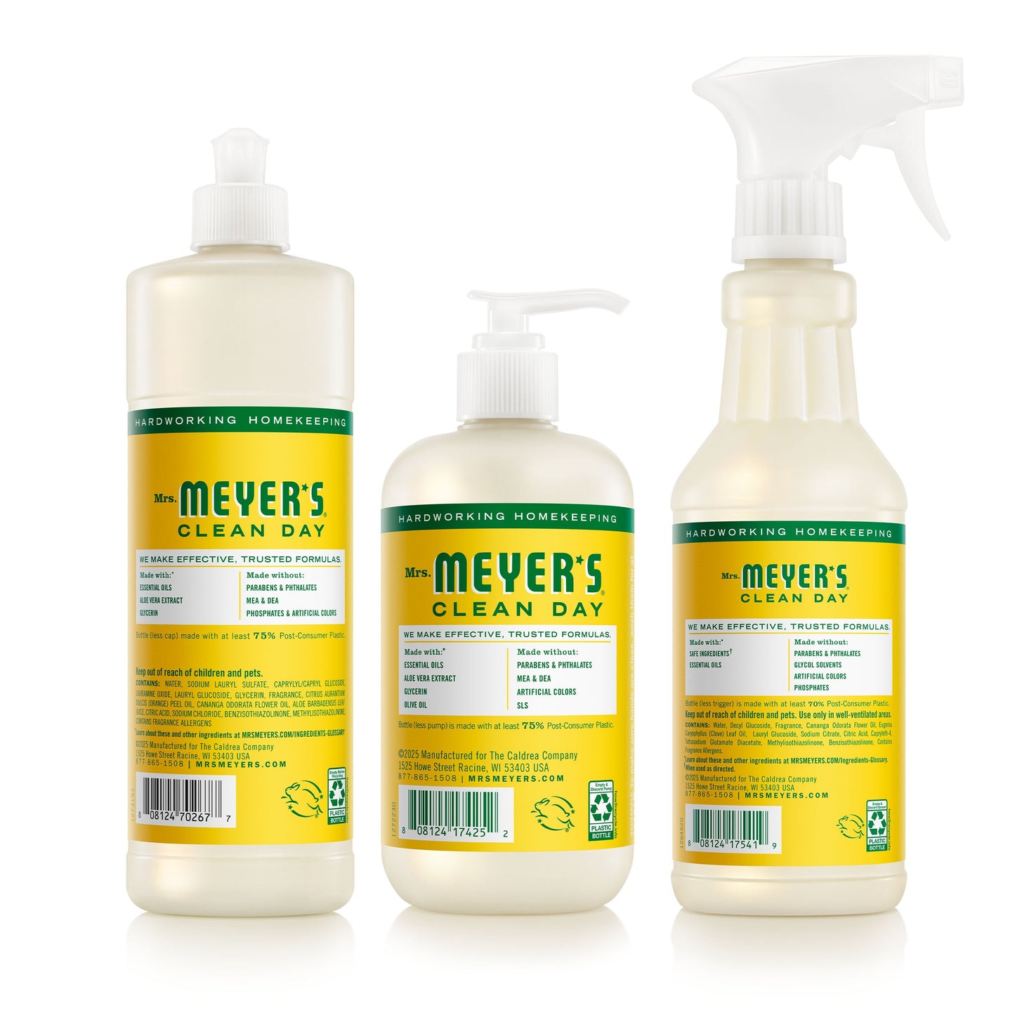 Mrs. Meyers Honeysuckle Kitchen Basics Set - for Convenient Hand Care
