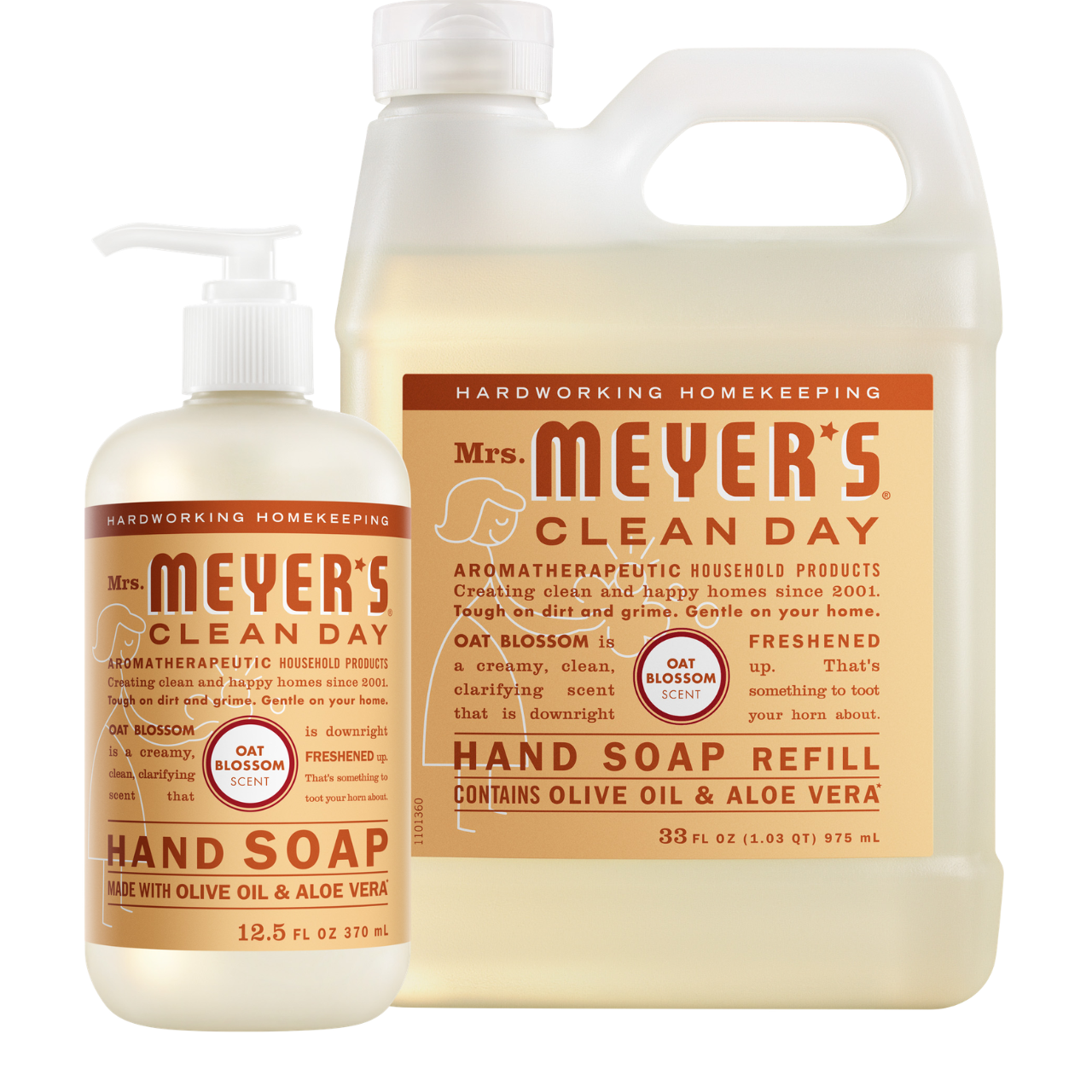 Oat Blossom Liquid Hand Soap and Refill Set - for Convenient Hand Care