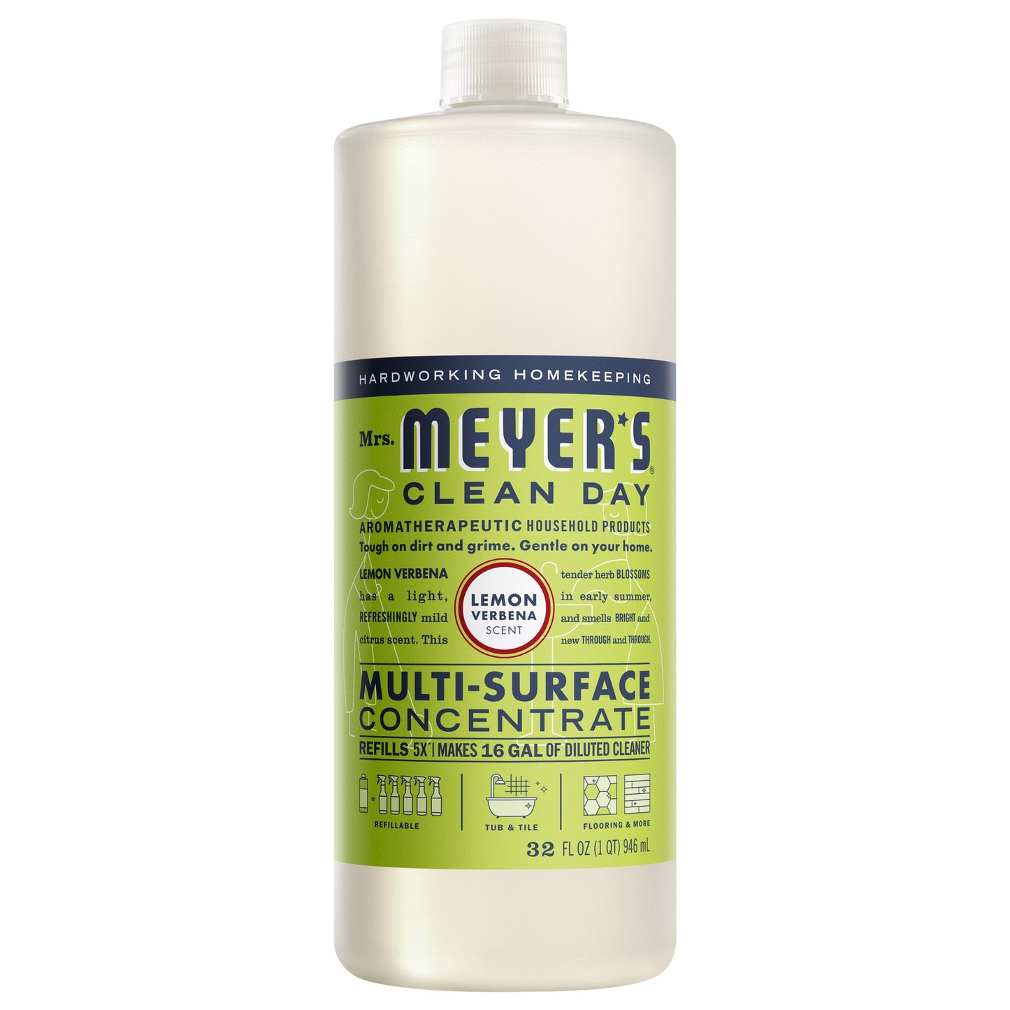 Mrs. Meyers Lemon Verbena Multi - Surface Concentrate - for Convenient Easy Refilling
