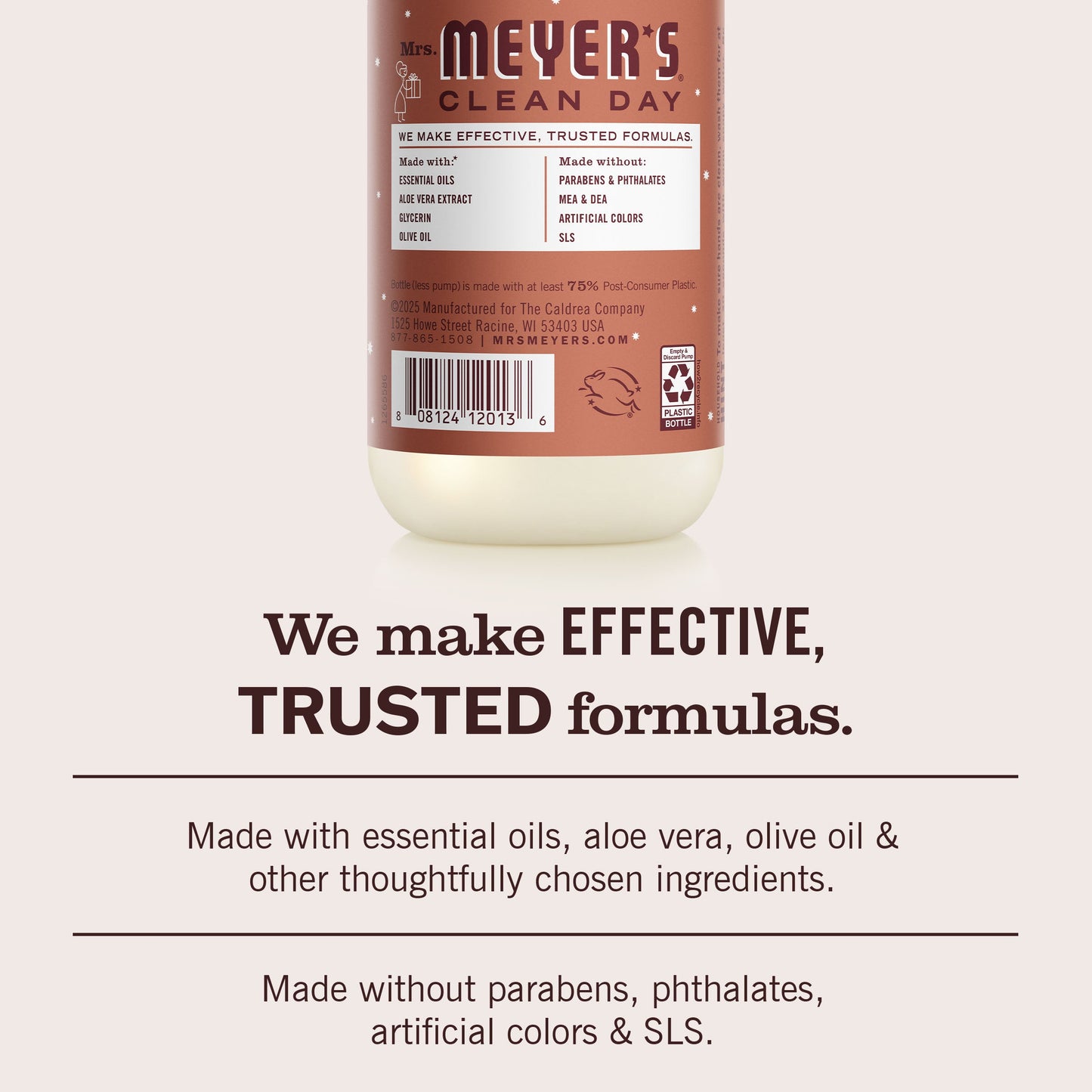 Mrs. Meyers Gingerbread Liquid Hand Soap 3 - count Bundle - for Convenient Hand Care