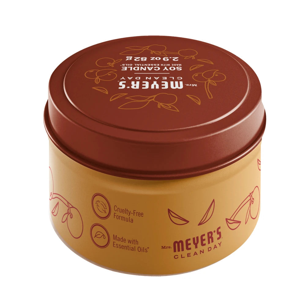 Mrs. Meyers Apple Cider Tin Candle - for Convenient Home Fragrance