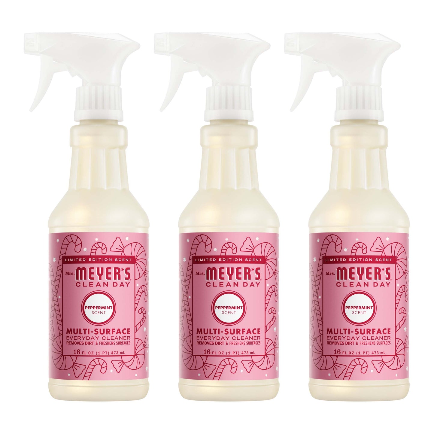 Mrs. Meyers Peppermint Multi - Surface Everyday Cleaner 3 - count Bundle - for Convenient Coordinated Home Care