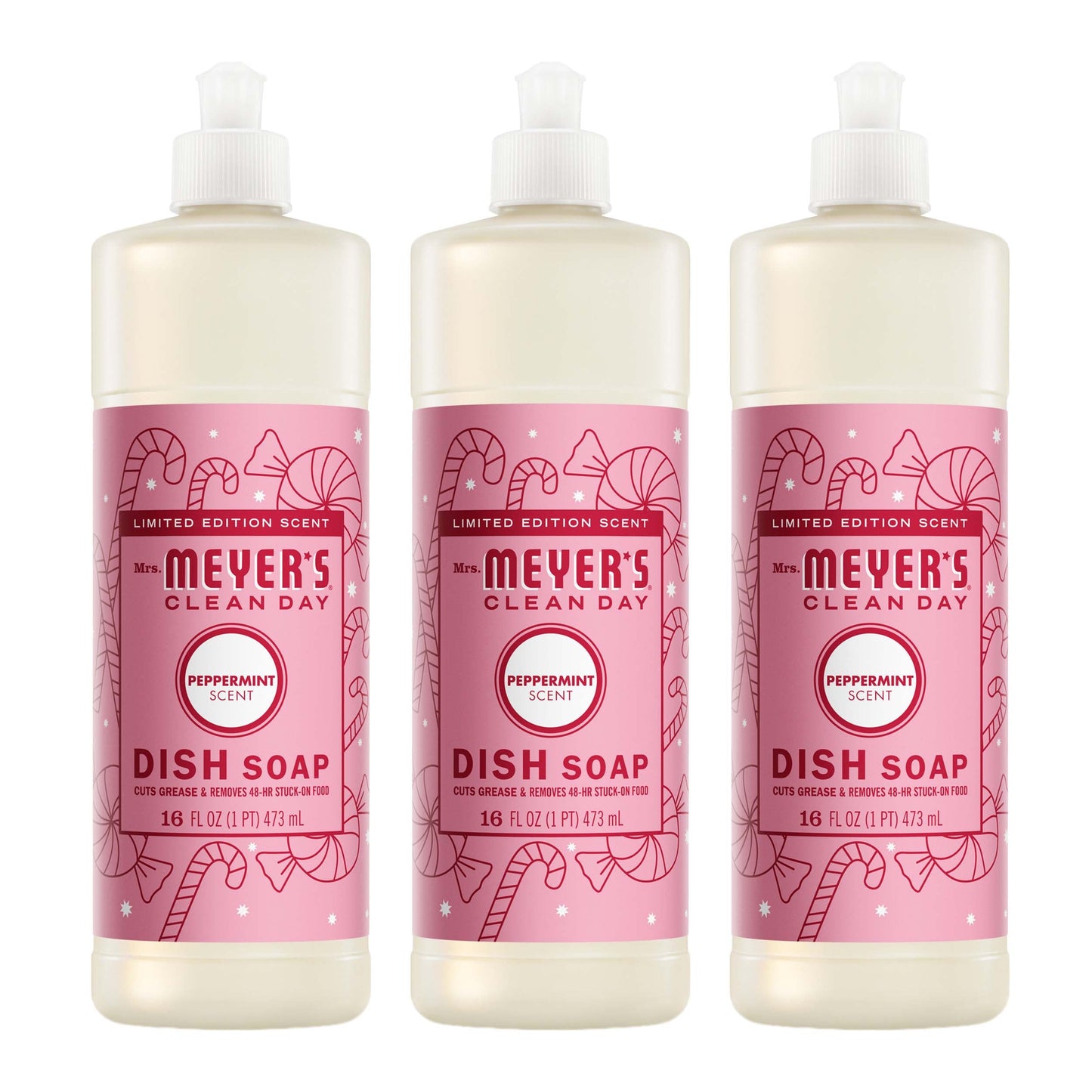Mrs. Meyers Peppermint Dish Soap 3 - count bundle - for Convenient Dishwashing