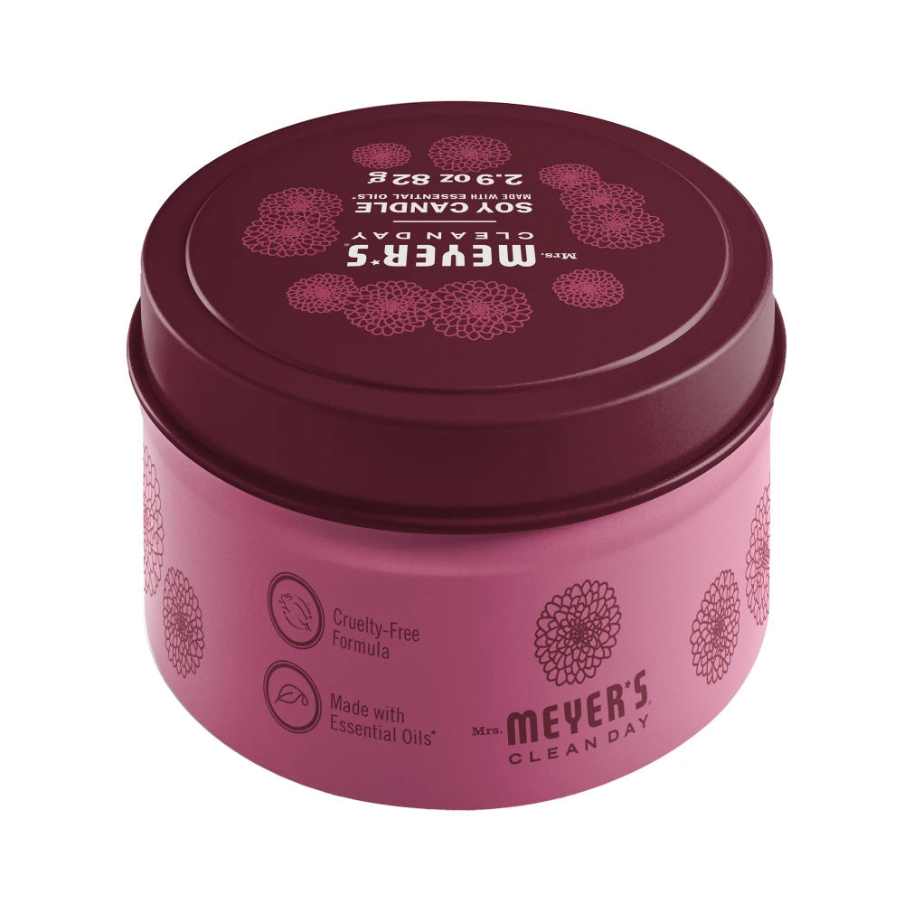 Mrs. Meyers Mum Tin Candle - for Convenient Home Fragrance