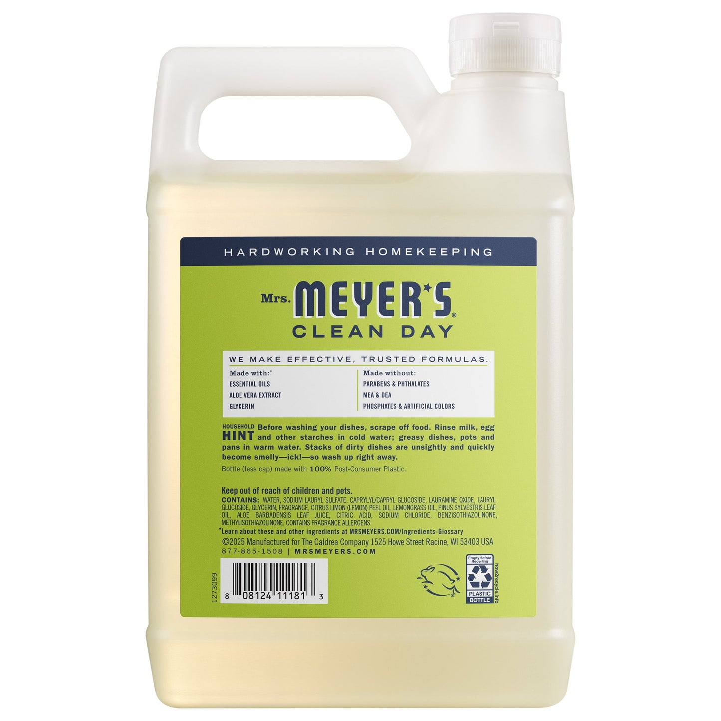 Mrs. Meyers Lemon Verbena Dish Soap Refill - for Convenient Dishwashing