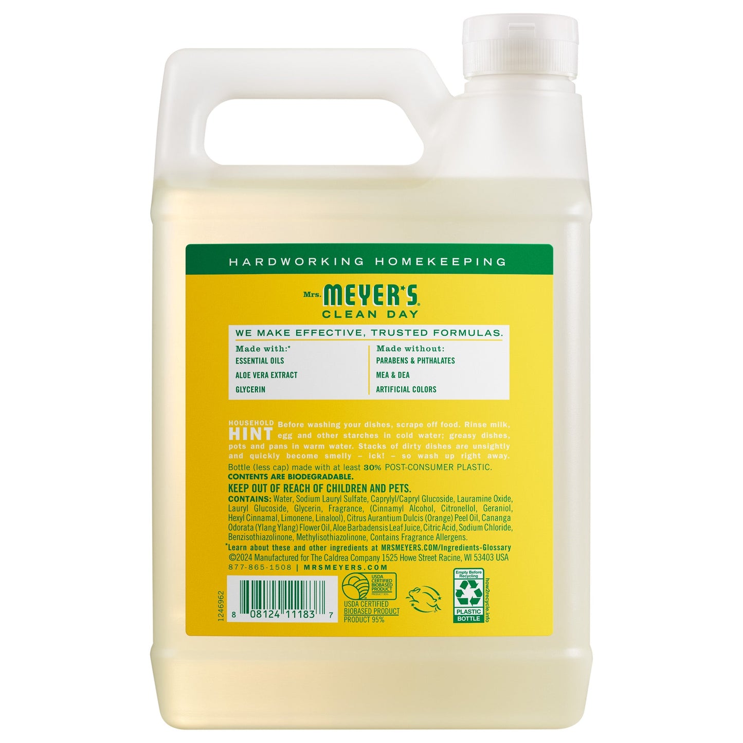 Mrs. Meyers Honeysuckle Dish Soap Refill - for Convenient Dishwashing
