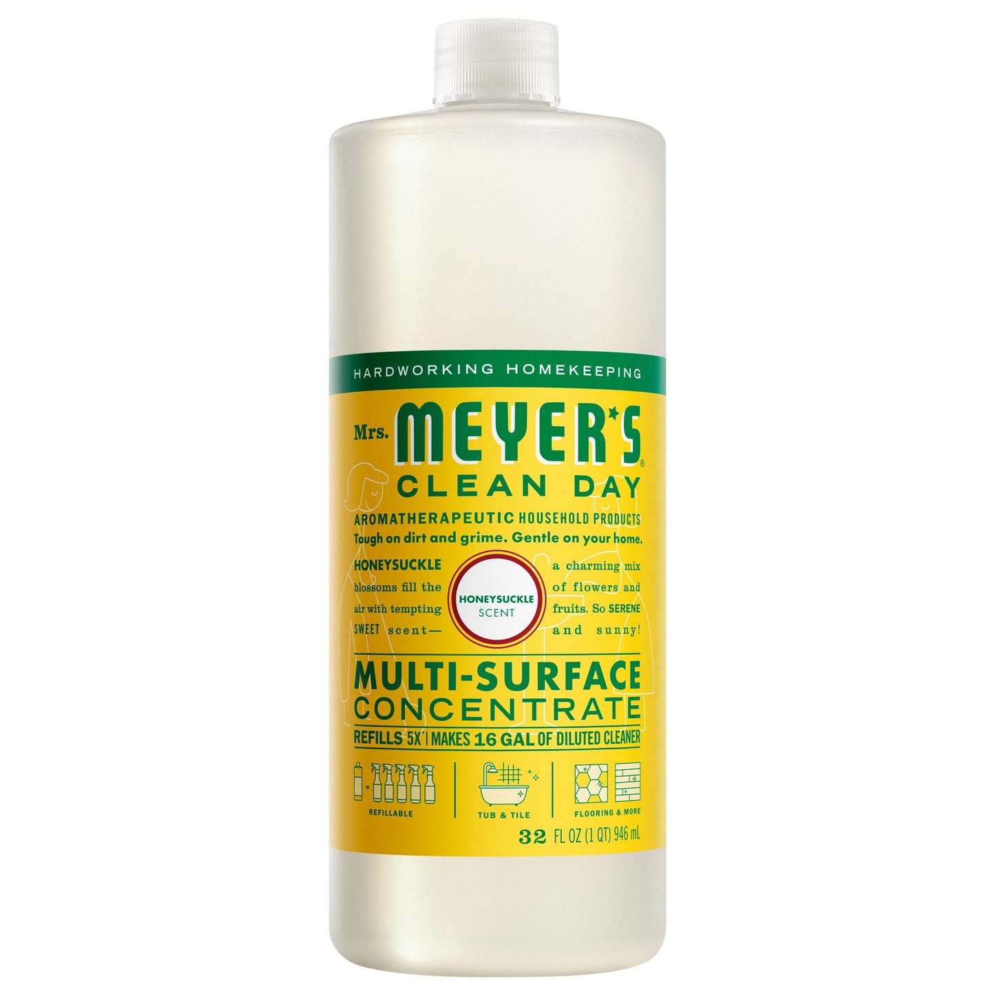 Mrs. Meyers Honeysuckle Multi - Surface Concentrate - for Convenient Easy Refilling