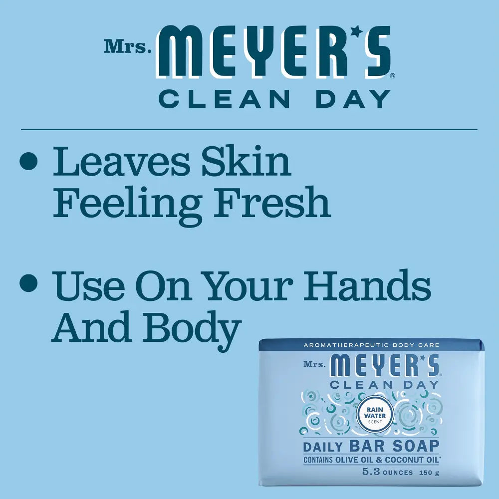 Mrs. Meyers Rain Water Daily Bar Soap - for Convenient Body Care