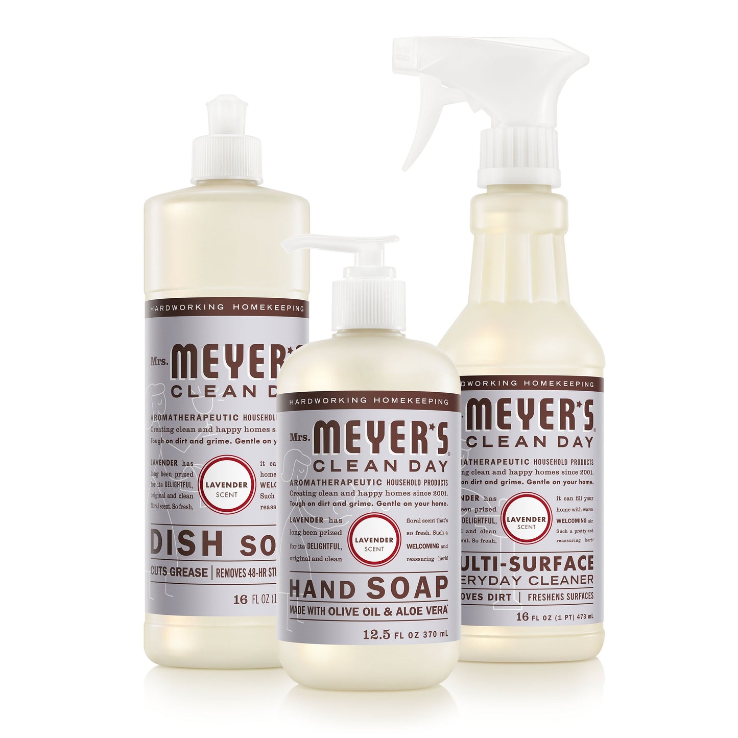 Mrs. Meyers Lavender Kitchen Basics Set - for Convenient Hand Care