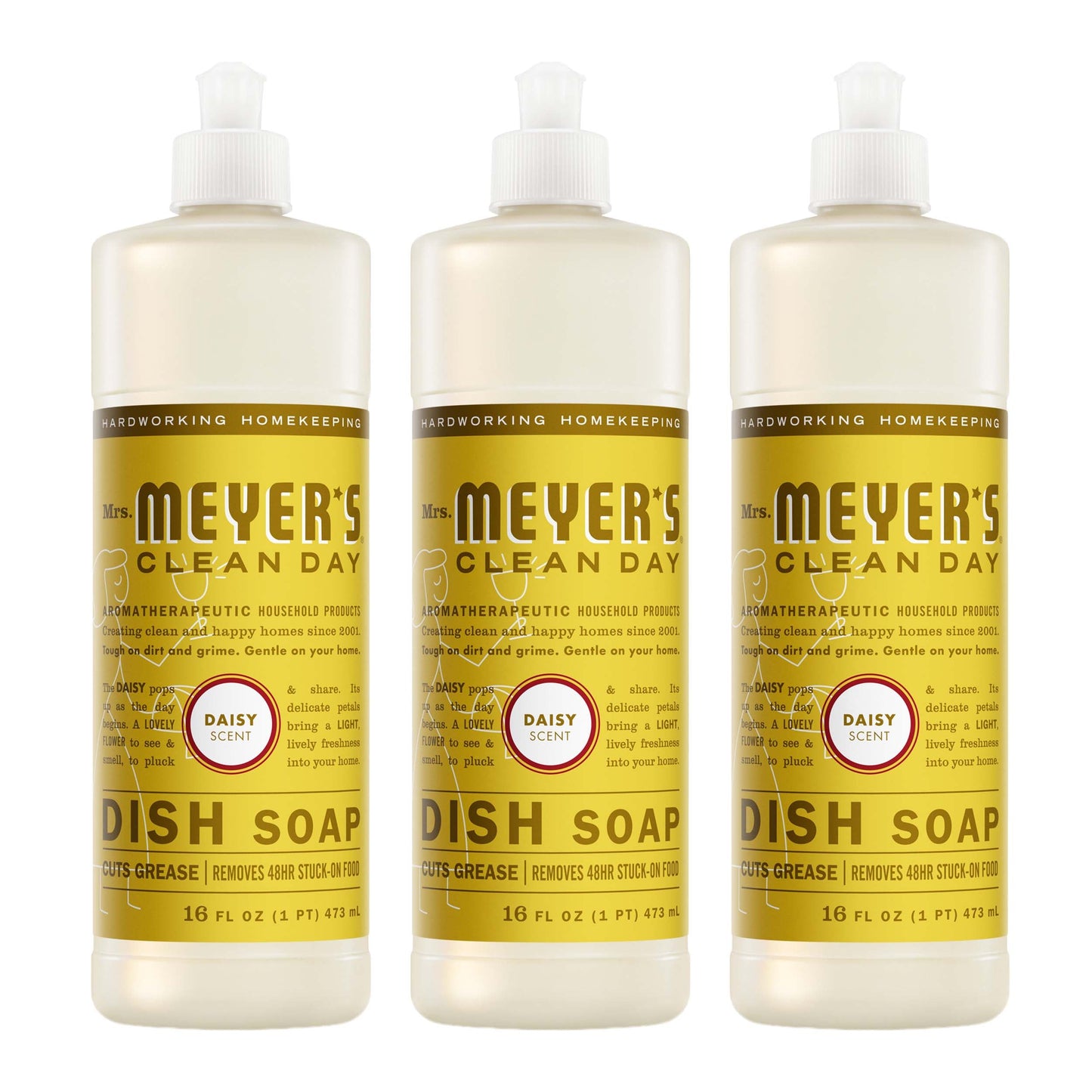 Mrs. Meyers Daisy Dish Soap 3 - count bundle - for Convenient Dishwashing