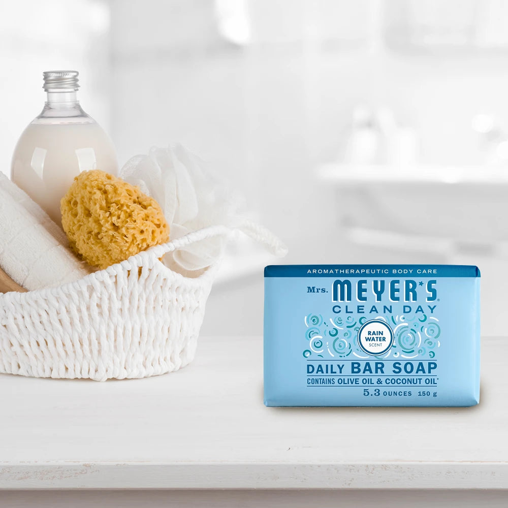 Mrs. Meyers Rain Water Daily Bar Soap - for Convenient Body Care