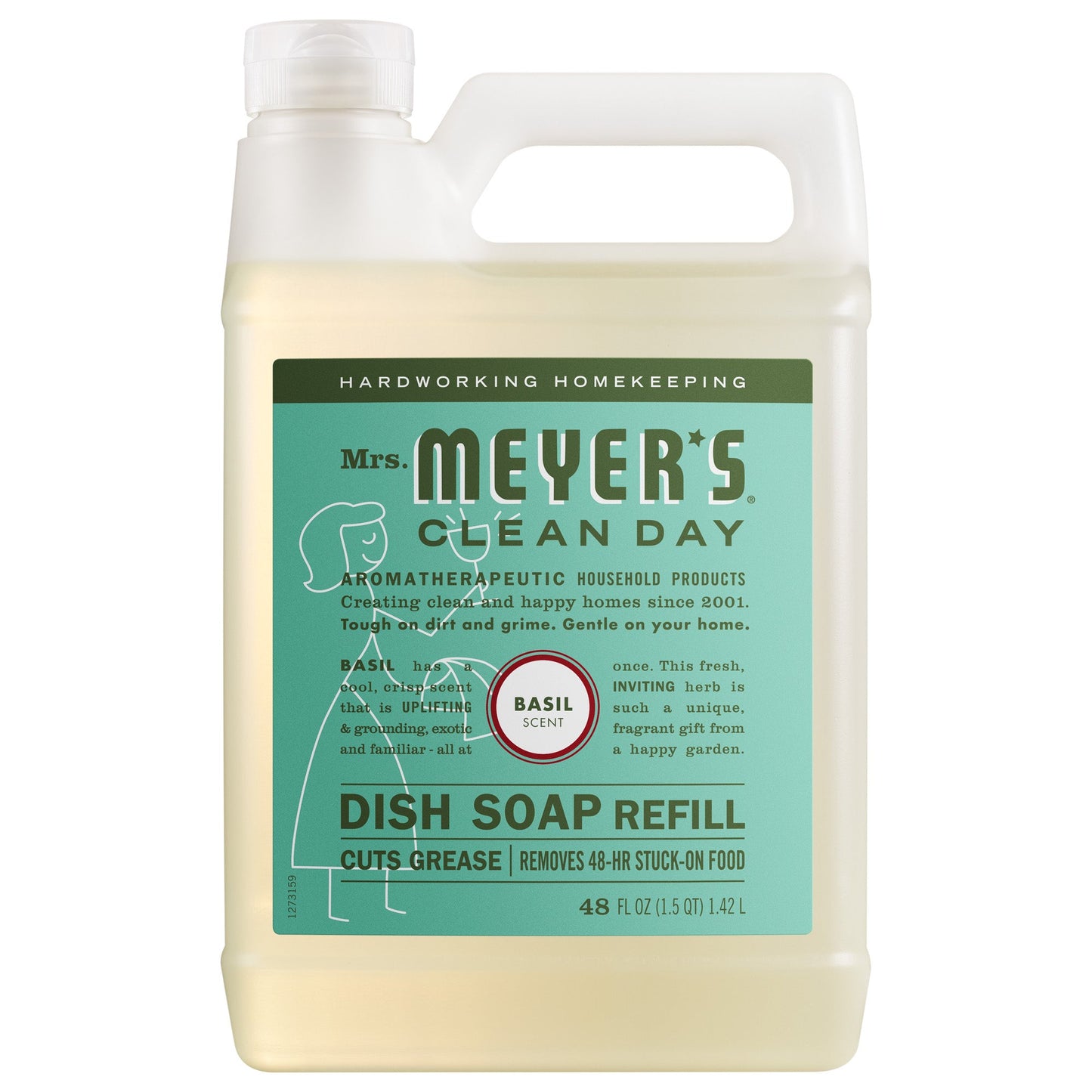 Mrs. Meyers Basil Dish Soap Refill - for Convenient Dishwashing
