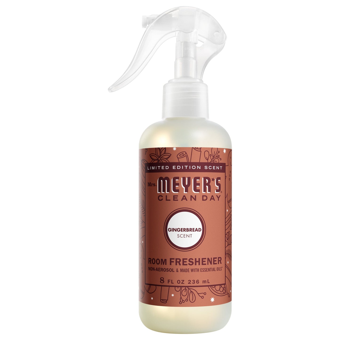 Gingerbread Room Spray: Non - Aerosolized Room Freshener Mrs. Meyers - for Convenient Home Fragrance