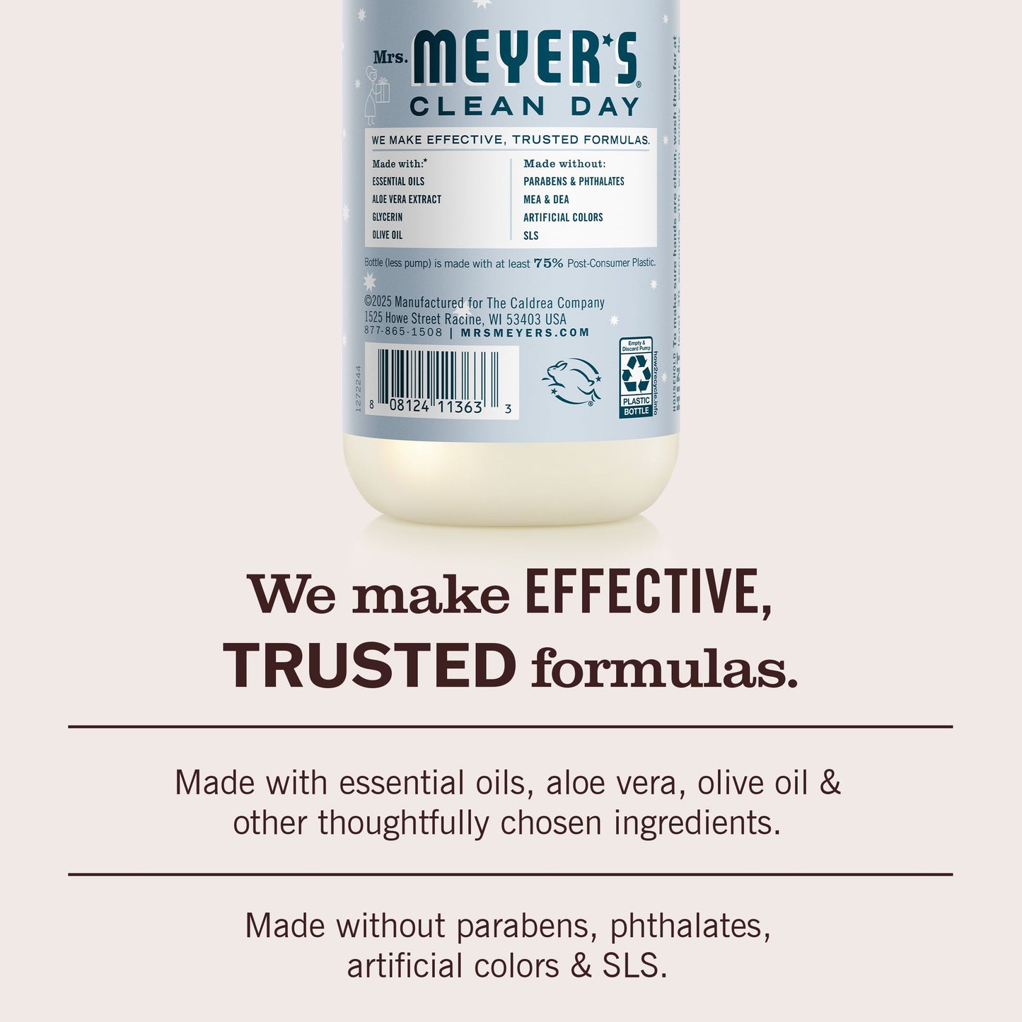 Mrs. Meyers Snowdrop Liquid Hand Soap 3 - count Bundle - for Convenient Hand Care
