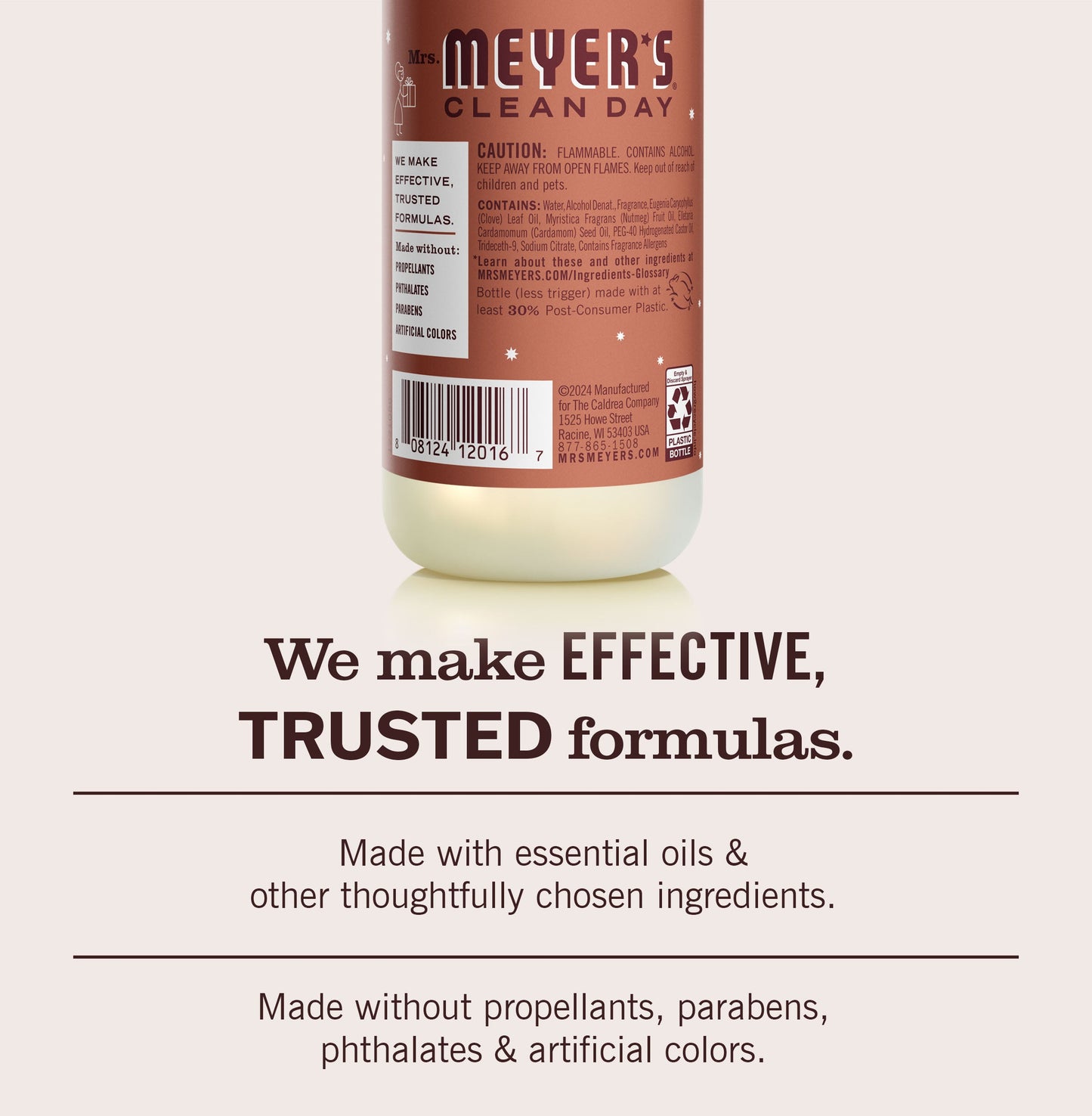 Gingerbread Room Spray: Non - Aerosolized Room Freshener Mrs. Meyers - for Convenient Home Fragrance